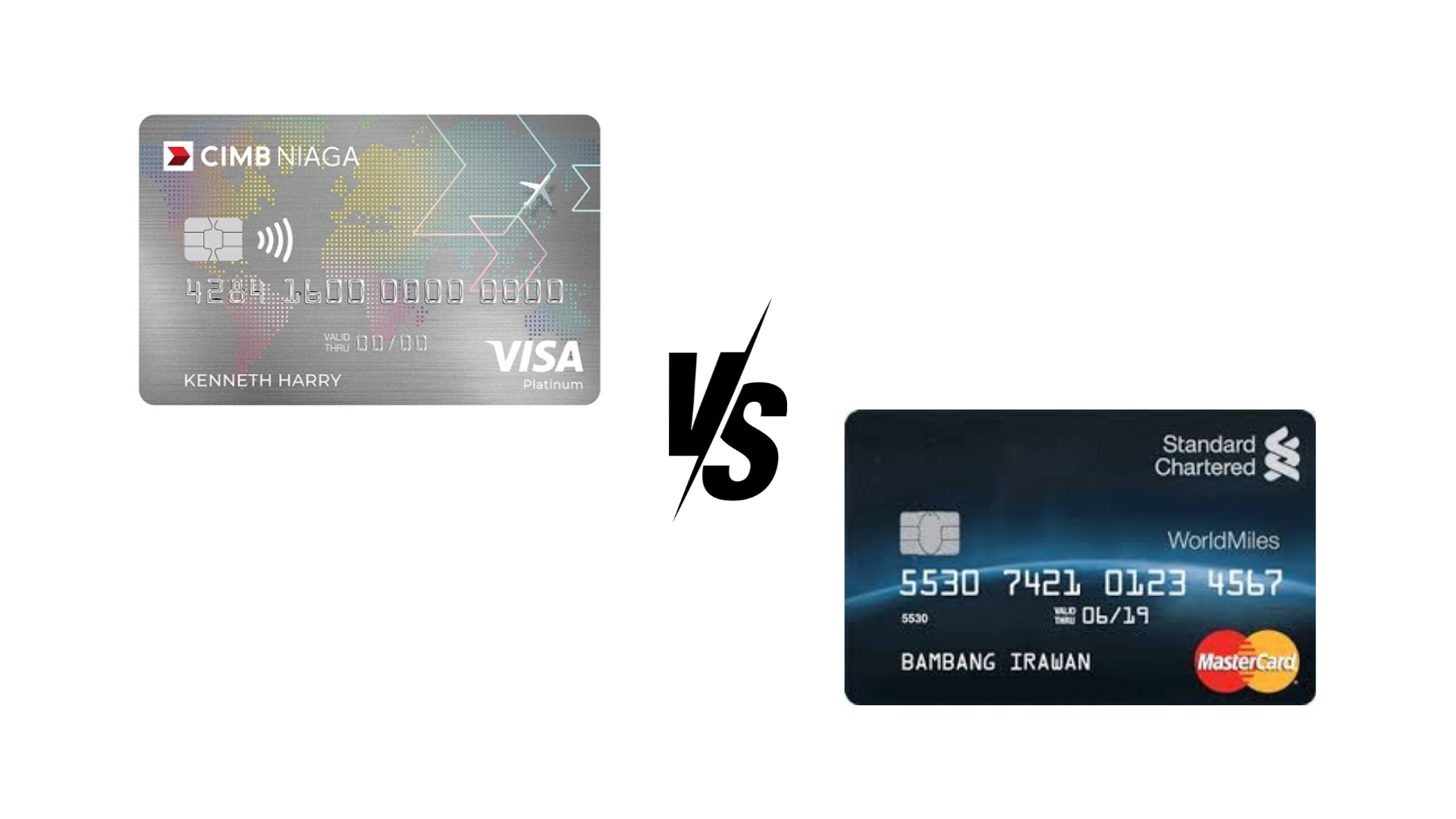Standard Chartered WorldMiles vs CIMB Niaga Visa Travel (foto: Olahan penulis)